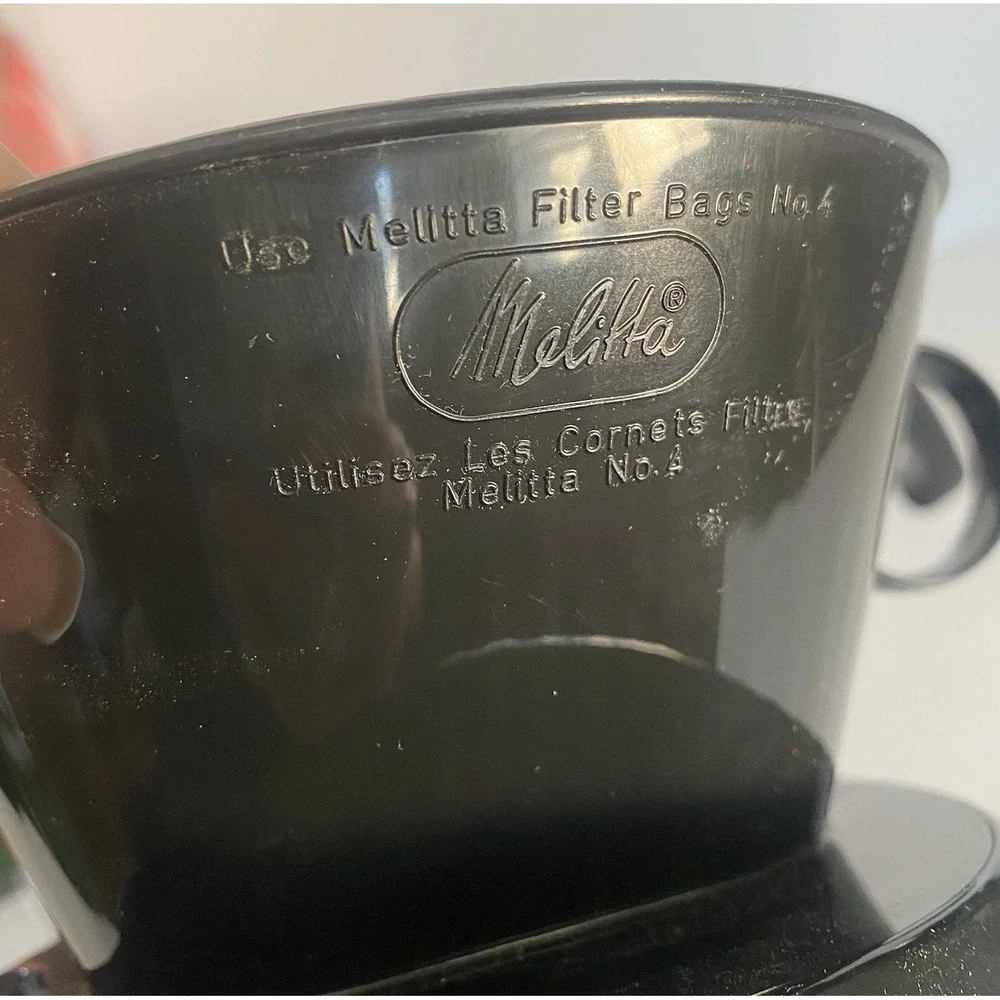 Vintage 90s Melitta 36 oz. Pour Over Coffee Brewer Black NOS 6 Cup Model CM-6/4‎
